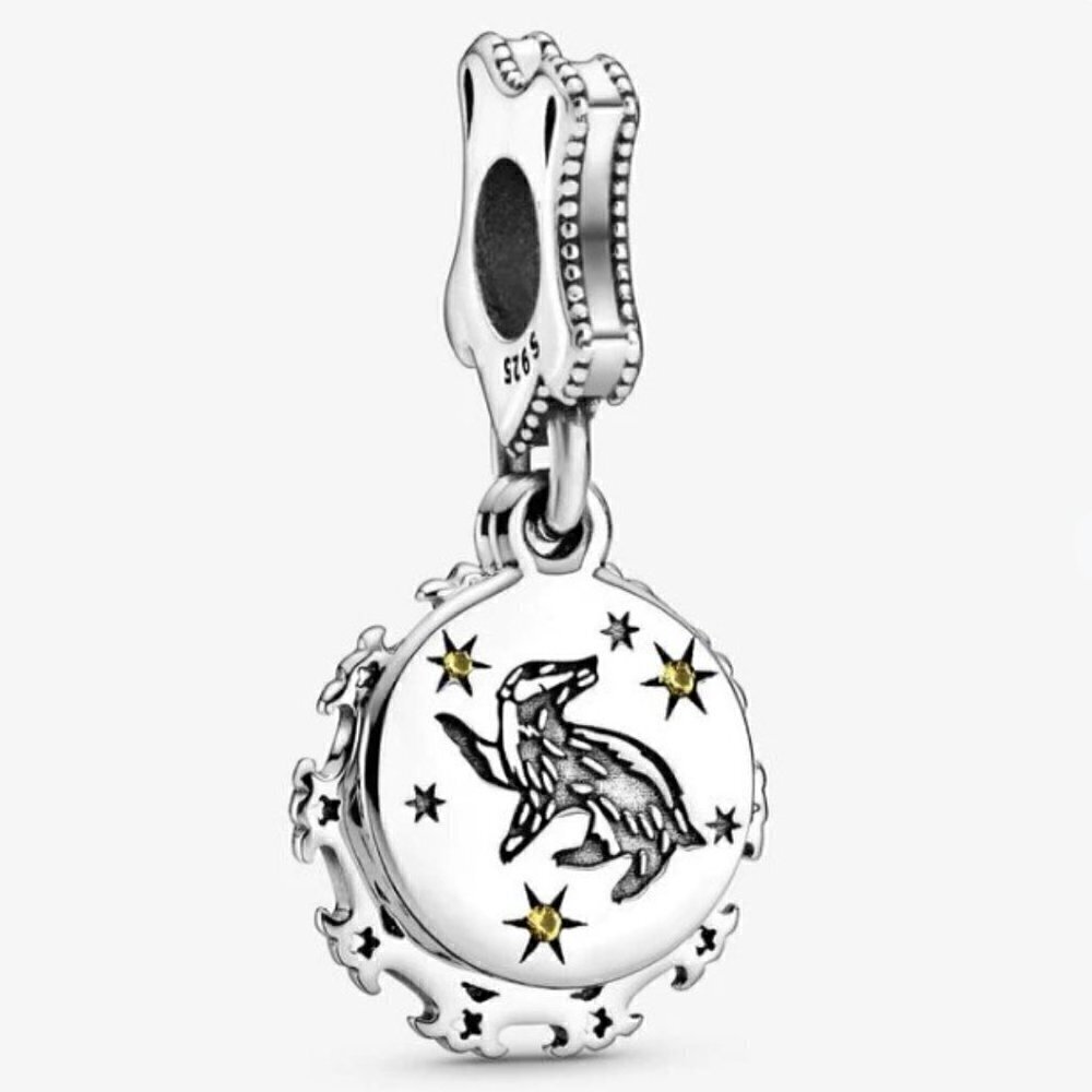 Sterling Silver Harry Potter Hufflepuff Dangle Charm